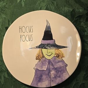 Rae Dunn 11" Witch Hocus Pocus‎ Plate with Purple and Green Accents #2